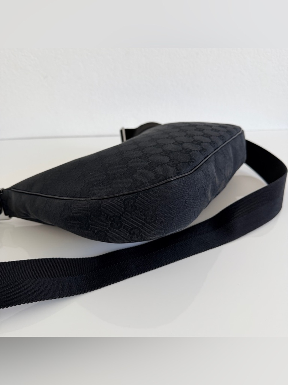 Gucci Black Monogram Crescent Shoulder Bag - Picture 12 of 15